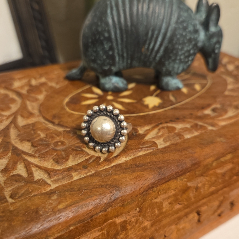 Silver Beaded Ring - image 1